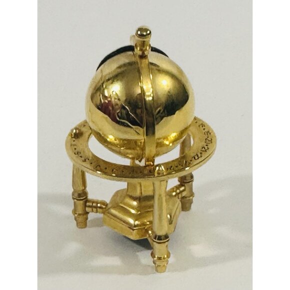 Bulova Miniature Clock Planetarium Spinning Globe Brass 3” Works Quartz B0573 - Picture 2 of 11